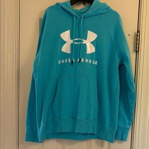 Under Armour Blue Hoodie with White Logo